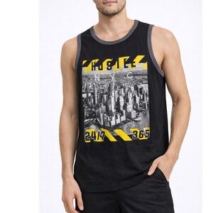 2 Mon Keys Mens‎ XL Black NYC Skyline Hustle 24 7 365 Tank Top